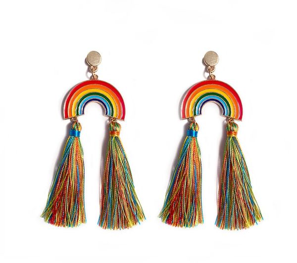 

handmade earrings ethnic bohemian long tassel earrings vintage jewelry for woman and girls, Red;brown