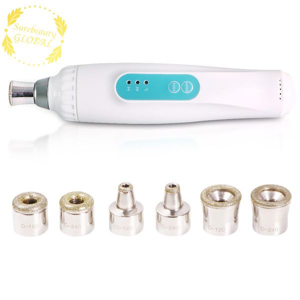 Mini diamante portátil 6 dicas dermoabrasão microdermoabrasão limpador facial cuidado cuidado whitening pele de pele de pele de beleza fábrica de fábrica