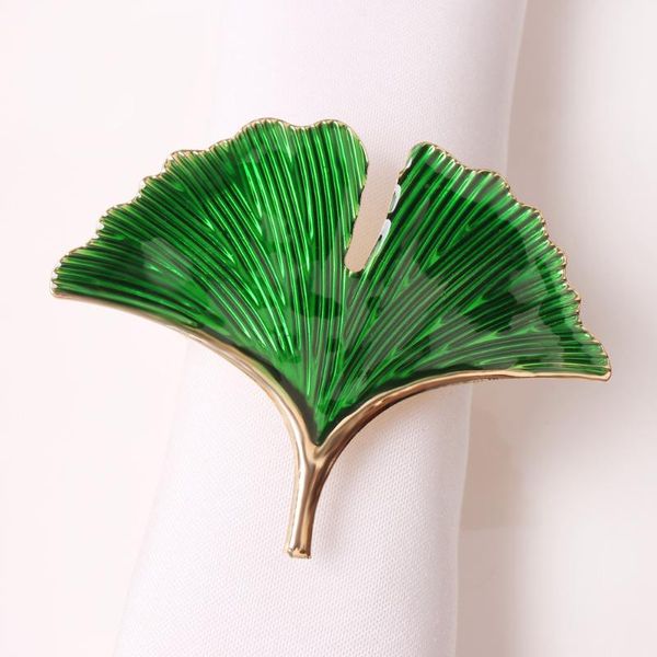 

napkin rings 12pcs metal ginkgo leaf ring button el party decoration