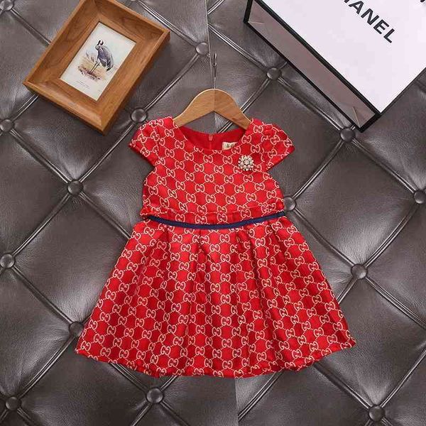 

girl's 2021 autumn new foreign princess skirt fashion children's dress, Red;yellow