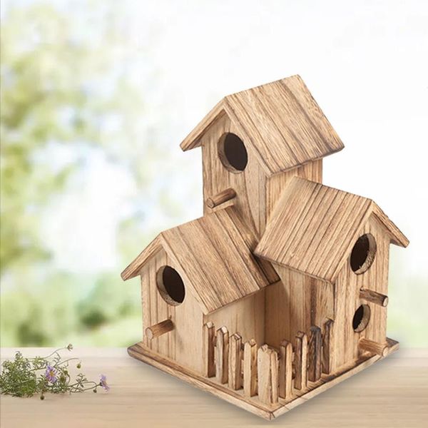 

bird cages wooden house for outside small outdoor garden nesting box handmade birdhouse with hole and fence bluebird