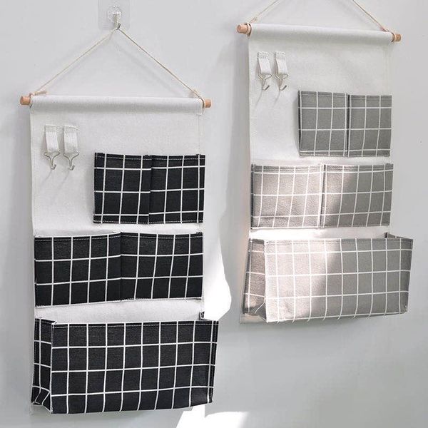 

storage boxes & bins wall hanging linen fabric organizer toys decor pocket pouch cloth sundries container save space green home supplies