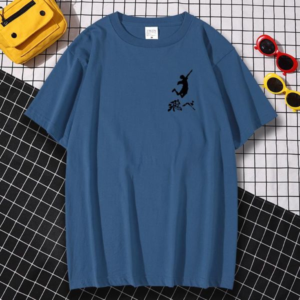 

manga haikyuu black flying heart printed man tshirt aesthetic harajuku clothes fashion comfortable casual home tshirts male men's t-shi, White;black
