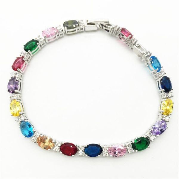 

bracelets&bangles 2021 design multicolor zircon bracelet white gold color women bangle jewelry link, chain, Black