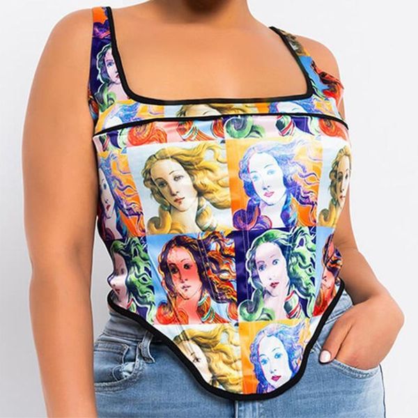 

belts summer printing backless camisoles nightclub party fashion stretch slim halter vest fishbone t-shirt short tank l41b, Black;brown