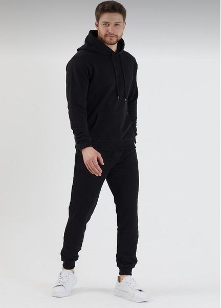 

men's hoodies & sweatshirts track suit hooded two-piece, Black