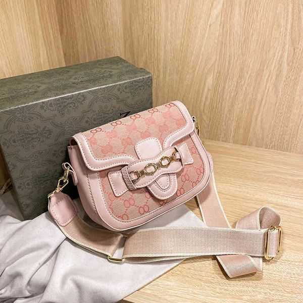

designer handbags spring simple foreign color contrast women's 2021 new korean style one shoulder messenger fashion saddle bag