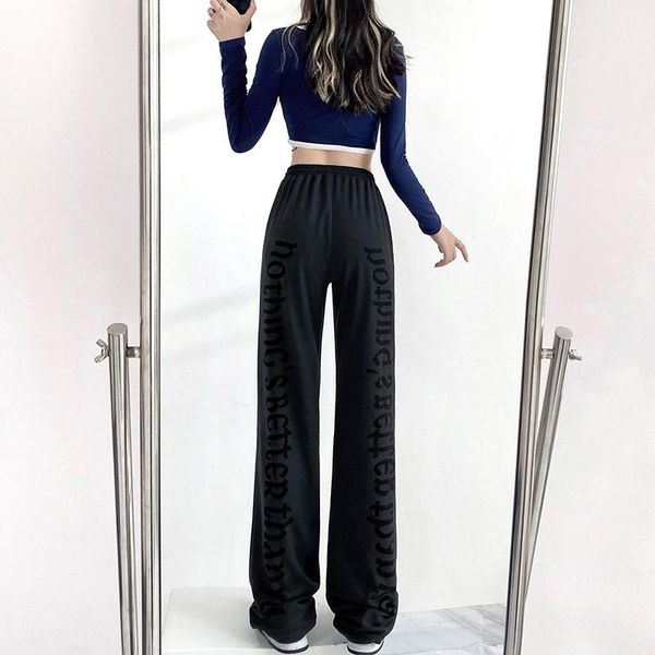 

women's pants & capris back letter print drawstring leggings casual bodywear summer 2021 wear, Black;white