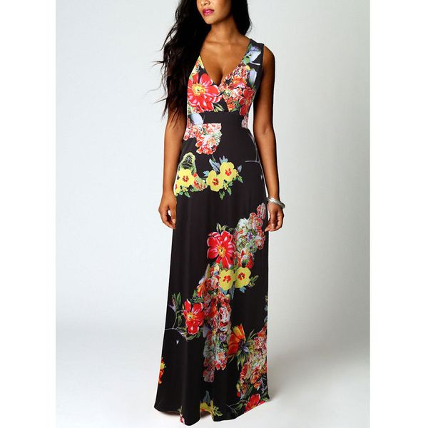 

printing 2021 and dyeing new slim fashion deep v-neck sleeveless dress, White;black