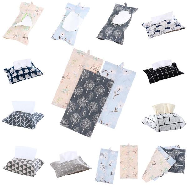 

storage boxes & bins fabric cartoon tissue box cover handkerchief napkin holder cute bear flower animal printing case seat type