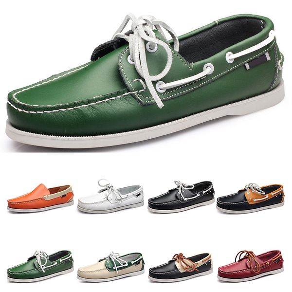 

womens sneakers sailing shoe mens casual leather shoes black white green orange brown outdoor trainers size 38-45 five