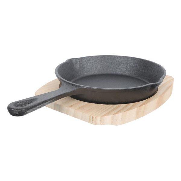 

pans 1 set of household pan non-stick frying steak egg with wooden mat