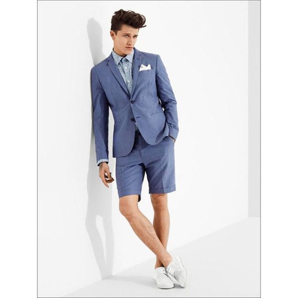 

men's suits & blazers 2021 latest wedding kingsman coat blue casual men suit with short pant slim fit 2 piece tuxedo custom mens terno, White;black
