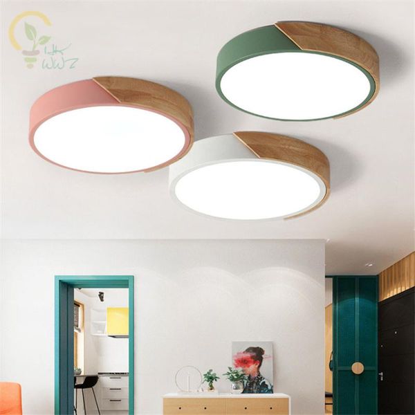 

ceiling lights modern led nordic style round mounted lamp for bedroom wooden kitchen lighting fixture home
