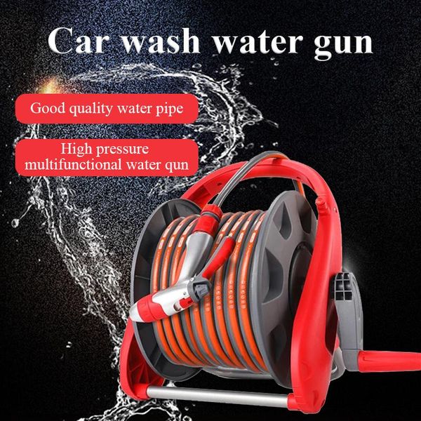 

30m 40m garden hose with reel long service life leak-proof retractable water pipe for car home cleaning supplies washer