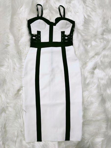

summer spaghetti strap womens dress hollow out lace up black white bodycon elegant party bandage vestidos, Black;gray