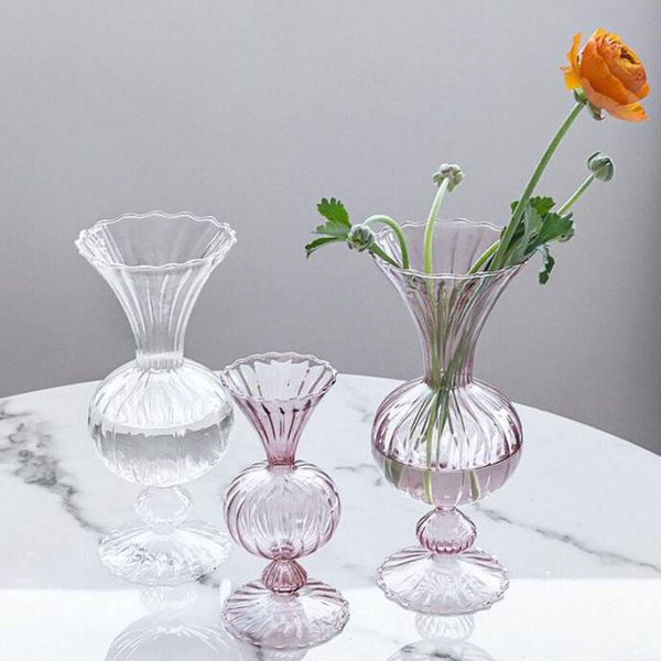 

glass vase home decor crystal small room flower pot hydroponic plants container candle holder wedding decoration vases