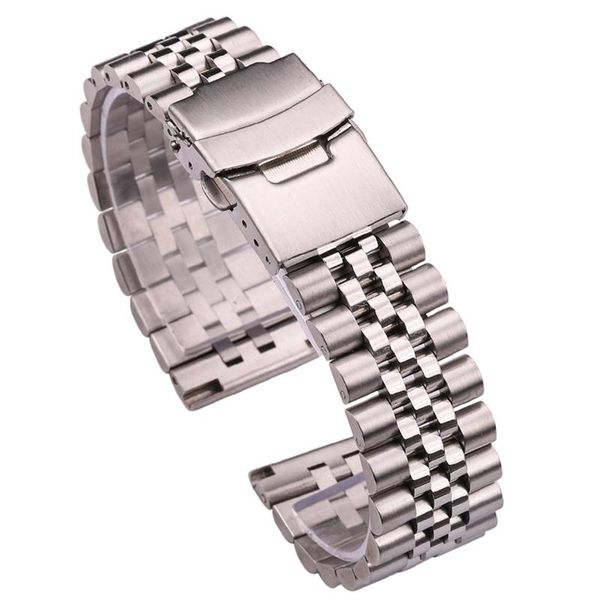

watch bands stainless steel watchbands women men bracelet 18mm 20mm 22mm 24mm silver straight end band strap accessories, Black;brown
