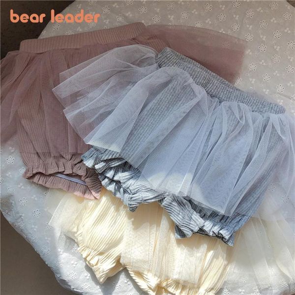 

bear leader girls casual summer shorts kids baby solid princess pants children patchwork voile mesh clothing fashion suits 1-6y, Black