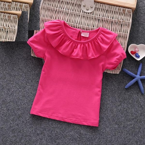 

girls blouses cotton children summer school girl blouse kids clothes shirt short sleeve infant toddlers beach solid, White;black