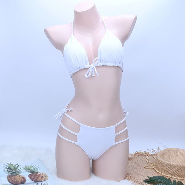 

white lace up swimwear womens s female bather bikini set bathing suit swimsuit for girls swimming suitby