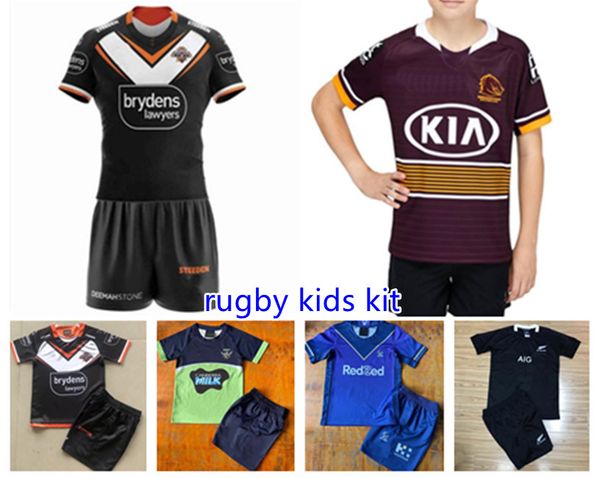 

wests tigers rugby jersey kids kit 2021 22 brisbane broncos penrith panthers canberra assaulter child nrl league jerseys16-26, Black;yellow