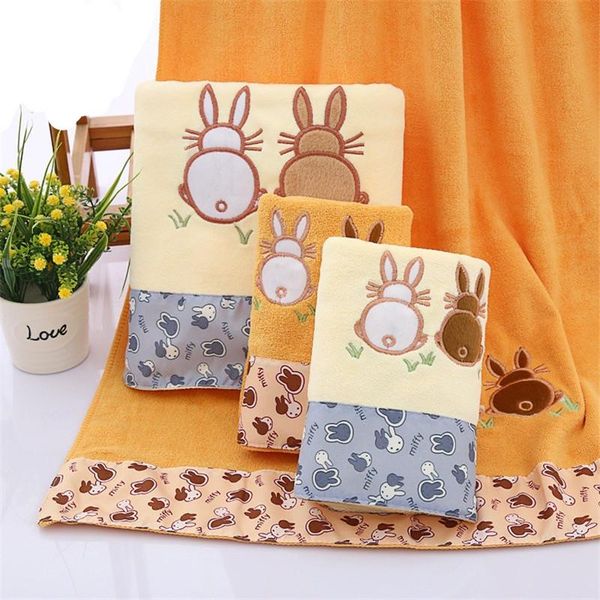 

towel 2pcs/sets quick-drying cartoon back microfiber set 70*140cm bath 35*75cm face beach