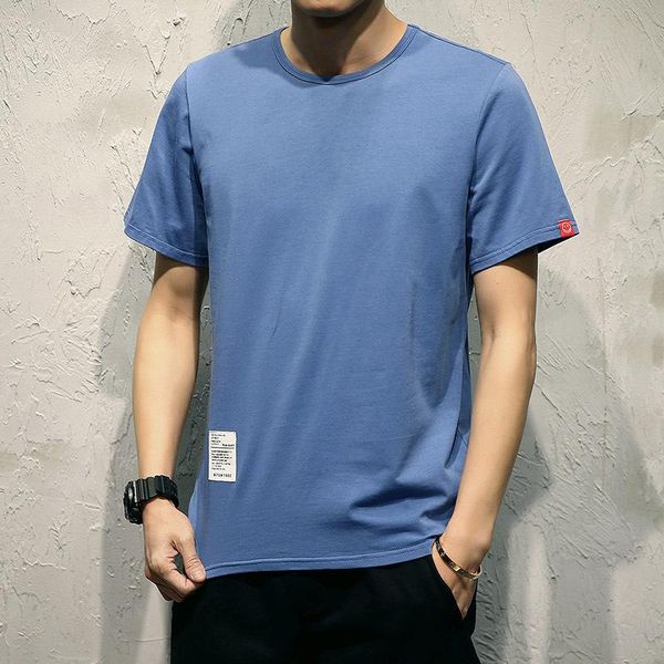 

10843-short-sleeved t-shirt men's summer fashion loose half sleeve t-shirts, White;black