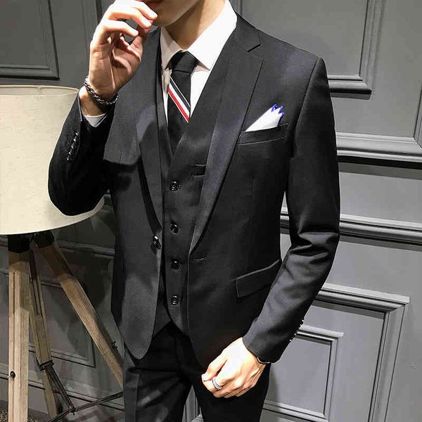 

men's suits & blazers new arrival men groom wear male wedding tuxedo slim fit formal business suit mens pieces (jacket + trousers, White;black