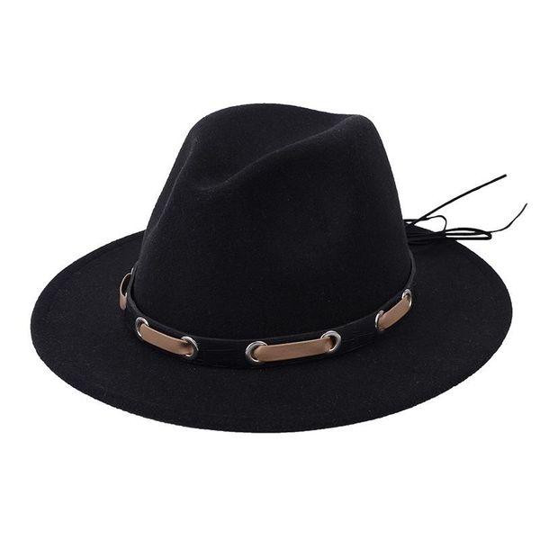 

wide brim hats autumn winter fashion 2021 vintage hat women's cap for men fedoras black jazz european american couples, Blue;gray