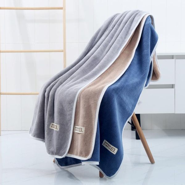 

towel 70x140cm thick coral fleece bath microfiber fabric super absorbent quick-drying soft household bathroom towels