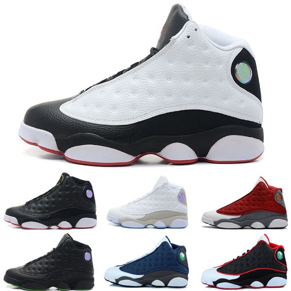 

13 men basketball shoes sports boots male trainer sneaker black red size 8-12