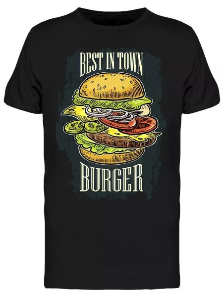 

in town burger tee men's -image by shutterstock, White;black