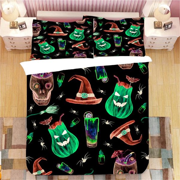 

bedding sets halloween set twin/full /king 229x229 duvet cover kids quilt horror bedclothes microfiber bed linen