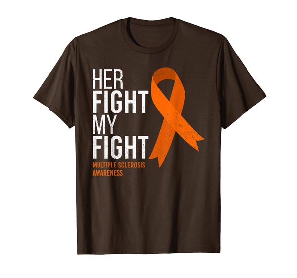

her fight is my fight multiple sclerosis ms awareness shirt, White;black