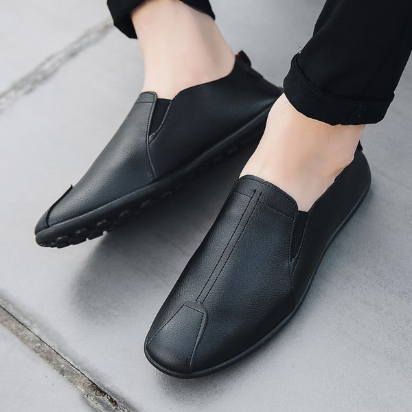 

shoe men's spring casual autumn leather masculine breathable fashion comfortable dfv45 flat shoes xpp5, Black