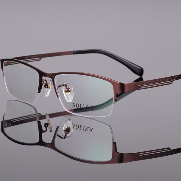 

men's flexible spectacle titanium frame optical glasses prescription exquisite eyewear frames 8193 fashion sunglasses, Black