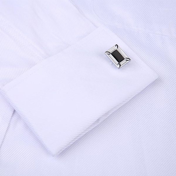 

men's dress shirts men french cuff shirt 2021 white long sleeve casual buttons male brand regular fit cufflinks included 6xl, White;black