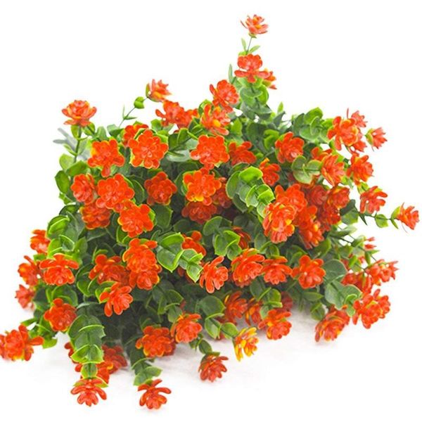 

decorative flowers & wreaths artificial flowers, fake outdoor uv resistant plants faux plastic greenery shrubs indoor hanging planter home k