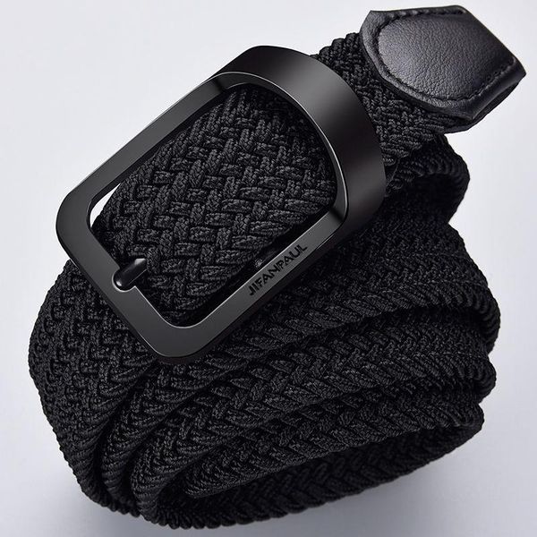

belts 2021 men and women fashion nylon belt alloy casual wild stretch jeans decoration ins wind design, Black;brown