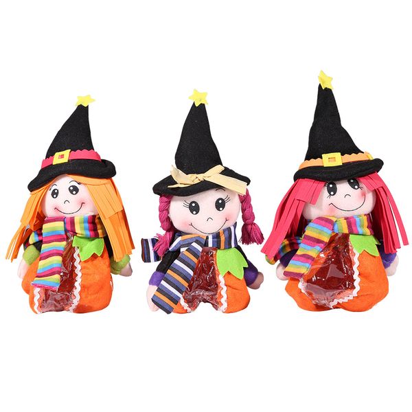 Fonte de festa Decoração de Halloween sacos de doces bruxa boneca truque ou tratar o saco de presente para as crianças ornamentos de mesa xbjk2107