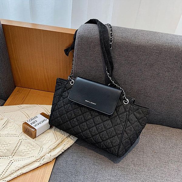 

cross body large capacity female shoulder bags soft 2021 ladies hand luxury designer bag plaid chains crossbody for women