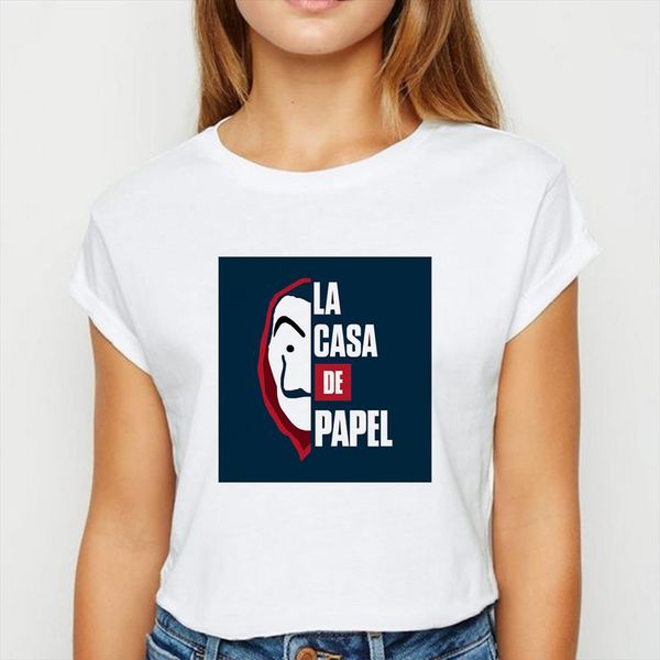 

la casa de papel men t shirt pleasing and women streetwear short sleeve spring summer harajuku plus size female round, White;black