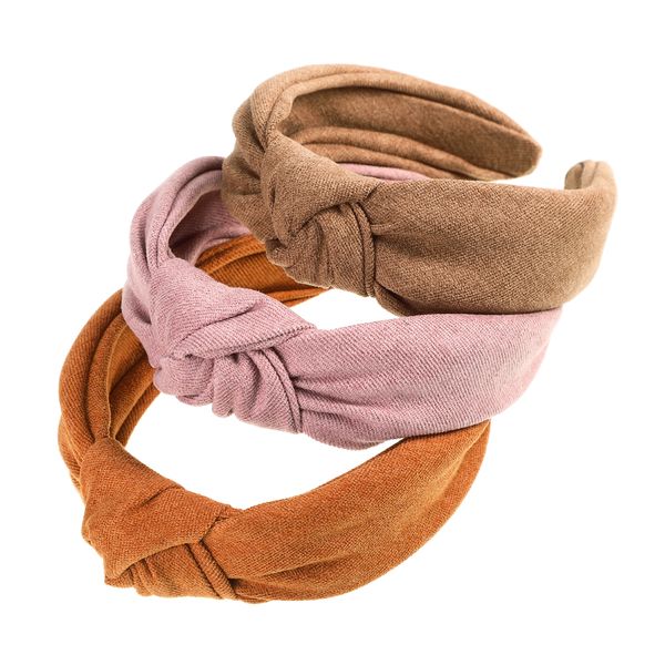 

wide hairband knotted headband solid color bezel turban women vintage lady girls hair accessories headwear head hoop, Silver