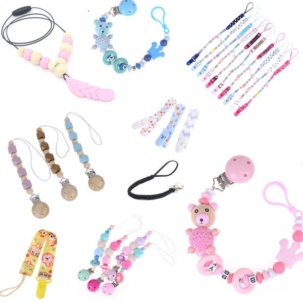 

pacifiers# baby pacifier clips chain dummy clip heart nipple holder for nipples children cartoon dot soother