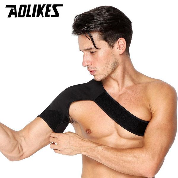 

breathable shoulder protection elastic bandage supports kinesiology sports tape single protector back support, Black;blue