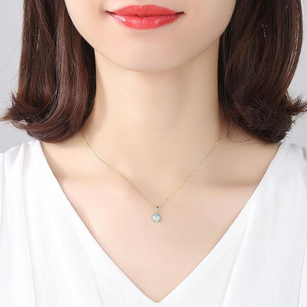 

pendants opal necklace s925 whole body silver pendant women's, Black