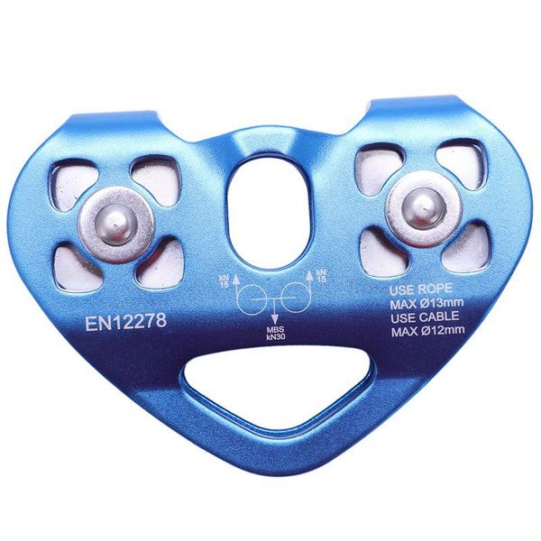 

cords, slings and webbing heart-shape climbing double pulley steel cable rope 13mm device high speed zipline trolley 24kn