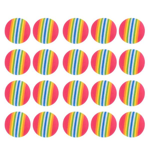 

golf balls 25pcs 42mm rainbow eva practice indoor training aid (red)