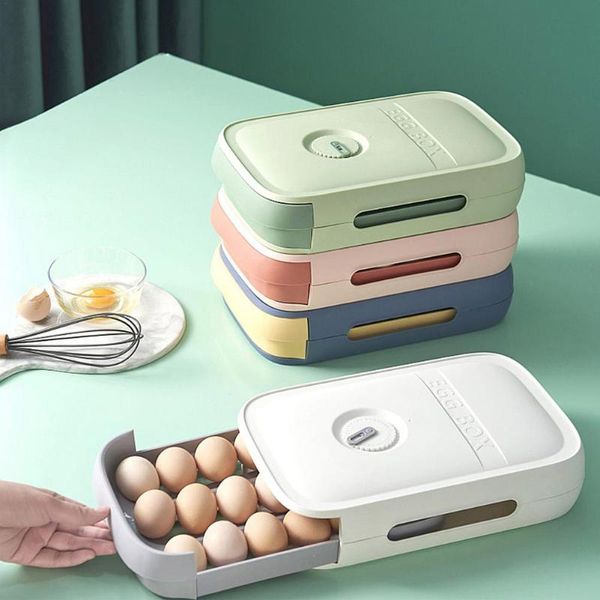 

storage bottles & jars portable drawer type egg box stackable fresh-keeping holder for refrigerator durable large capacity case